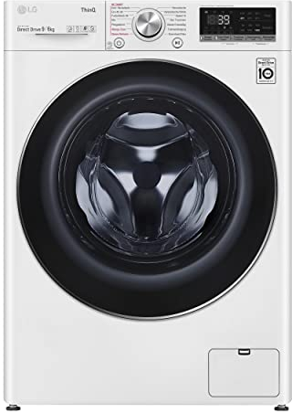 LG Electronics V7WD96H1A Waschtrockner mit AI DD | 9 kg Waschen | 6 kg Trocknen | 1400 U/Min | Steam | TurboWash 360° | Neue Wohlfühl-Trommel | Wi-Fi-Funktion | Weiß