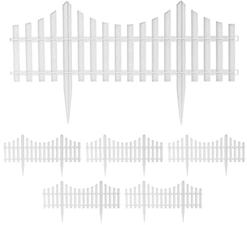 AMIUHOUN Valla de jardín para interior o exterior, 6 unidades, valla de plástico, valla de guardería, valla pequeña, decoración de bricolaje