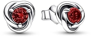 Sterling silver stud earrings with salsa red crystal