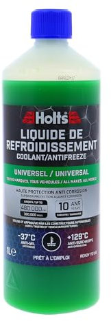 Holts HAFR0301B Antigel Liquide de Refroidissement Voiture et Moto, Universel, Protection Longue durée de 10 Ans ou 480,000km -37°C, 1L, Vert