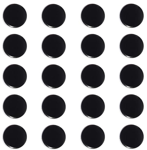 PYJLBX Fridge Magnets - 20 Pack Strong Small Magnetic Dots for Whiteboards & Notice Boards - Heavy Duty Mini Round Magnets for Crafts, Refrigerators, Office - Cute Black Whiteboards Magnets for Adults