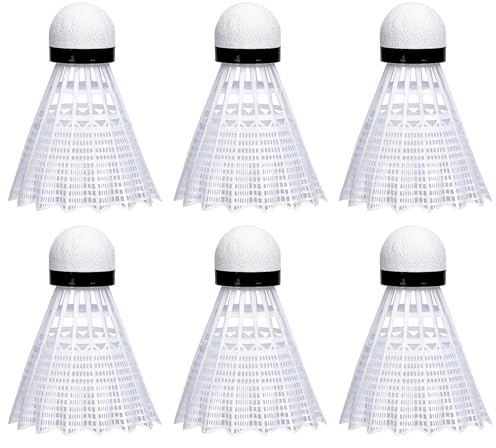 XIZAO Federbälle Badminton Nylon Badminton Bälle Stabil und Langlebig Kunststoff Badminton für Outdoor Indoor Training 6 Stück