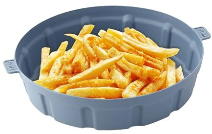 Cestino in silicone rotondo riutilizzabile – Inserti per friggitrici ad aria calda, accessori per la separazione 'olio per forno, microonde e | friggitrice ad aria calda
