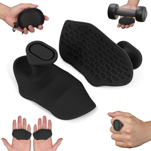 Niuoppy Gym Hand Grips, Soft Palms Protector for Strength Training, Weight Lifting Grips With Storage Box, Gym Grips Pad for Dumbbells, Pull-Ups, and Fitness Workouts