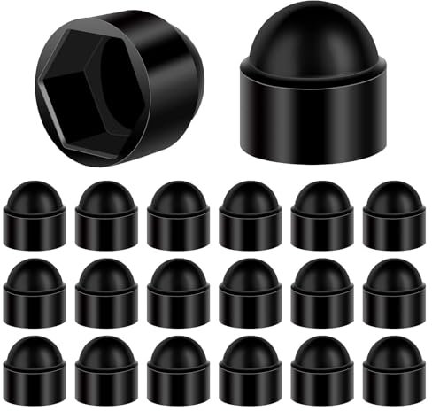 M10 Black Nut and Bolt Covers – 20 Pcs Hex Screw Caps – Plastic Dome Bolt Covers for Hexagon Nuts & Screws – Protective Waterproof Caps for M10 Bolts – Dustproof Nut Covers for Outdoor & Indoor Use