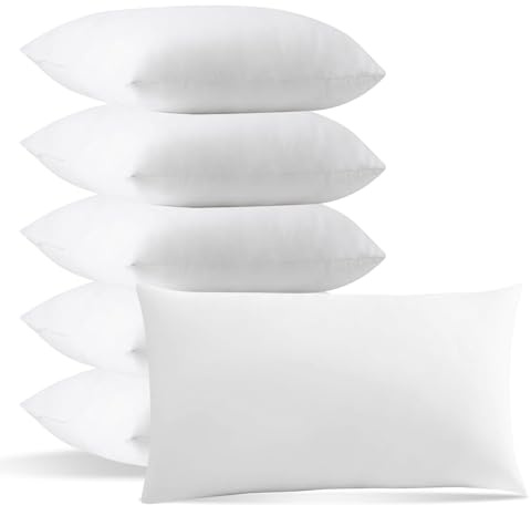 EASY SPEED Relleno Cojines 50 x 70cm, 6 Unidades, Almohada Fibra Hueca Siliconada 100% Poliéster,para Sofá y Cama, Cojines Hipoalergénica y Transpirable