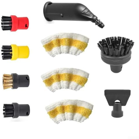 For Karcher Steam Cleaner SC1 5 SC15 Series, Accessory Kit with 10 Pieces to Support Deep Cleaning and Stain Removal Applications (Steam Suit L)