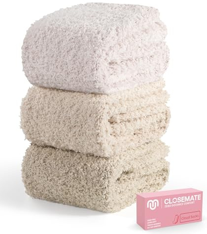 CLOSEMATE Calzini Invernali da Donna, 1 Paio o 3 Paia di Calzini Morbidi e Soffici, Ideali per Casa e per Dormire, Caldi ed Elasticizzati, Perfetti come Regalo con Confezione Regalo