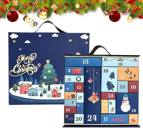 Conto alla rovescia di Natale - Box regalo a a 24 giorni | Compartimenti vuoti ricaricabili riutilizzabili per bambini adolescenti per adulti divertimento festivo | Calendario 'Avvento