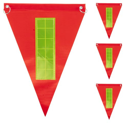 Alasum 4pcs Reflective Bike Safety Flags PVC Cycling Accessories with High Visibility Warning Pennants for Bicycles Scooters Karts and Outdoor Safety