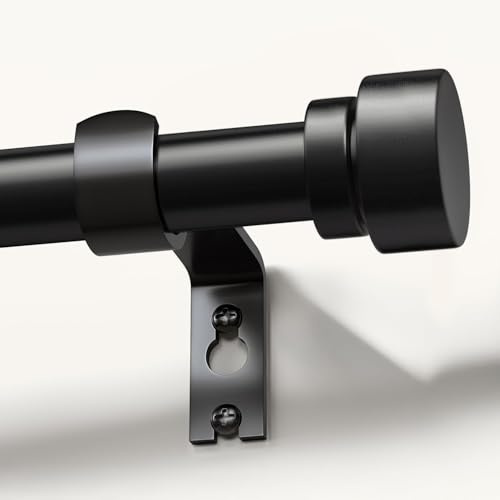 Gormena Tringle à Rideau Extensible Noir 80-218 Cm,Métal renforcé