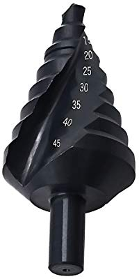 Mengshen HSS Broca Escalonada 10-45mm, Nitruro Espiral Pagoda Paso Taladro Drill Acero de Alta Velocidad para Acero al Carbono, Chapa de Hierro, Tableros de Aislamiento, Tableros de PVC, Tablones