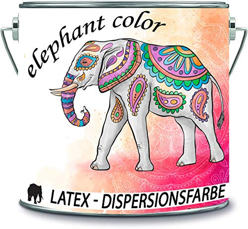 Elephant Color - Pittura a dispersione in lattice per interni opachi, disponibile in diversi colori unici (2 l, tortora)