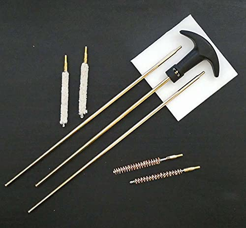 fritz-cell Waffenreinigungsset Kal. 4,5 mm/.177 & 5,5 mm/.22 – Gründliche Schusswaffenpflege – Messingbürste & Putzstock