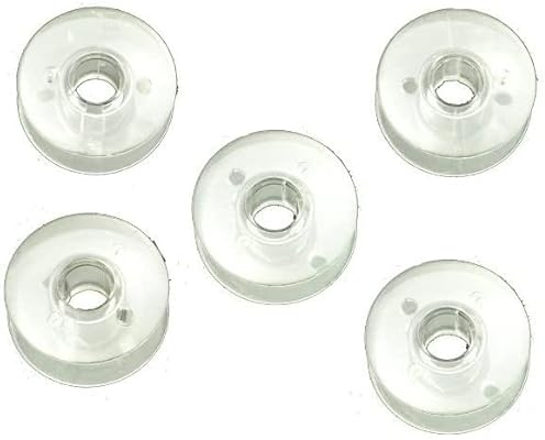 Spoline,Bobine in plastica trasparenti, Rocchetti per Macchina da Cucire Necchi 562, 564, 566, 576, 577, Silvia Maximatic 584, Silvia Maximatic 586, Logica 591, 592, 595 | Altezza 9mm | Singer Catania