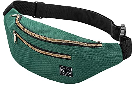 Vibe Bauchtasche Gürteltasche für Damen, Herren & Kinder (grün) - Fanny Pack Tasche, Hüfttasche, Handytasche für Festival, Party, Rave, Sport, Outdoor, Fitness, Fahrrad, Joggen
