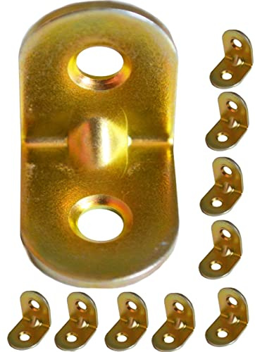 Höger vinkelfästen 90 graders hörnhängslen fästplattor, trävinkel, metallstålplåt galvaniserad 20 x 20 x 16 mm (0,79 x 0,63 tum) paket med 10