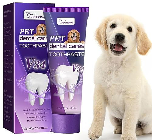 Dentifricio Per Animali Domestici Per Cani E Gatti - Dentifricio Per L'igiene Orale Degli Animali Domestici | Dentifricio Per Cuccioli Naturale Dentifricio Per Cani Elimina L'alito Cattivo, 60 G