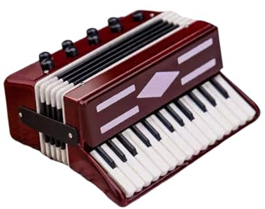 ZLXHDL Miniatur-Akkordeon aus Holz, 6 cm Instrumentenmodell mit Koffer - Wunderschöne Heimdekoration und perfektes für Musikliebhaber