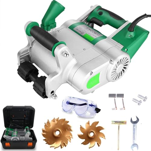 URJWAN Scanalatore Elettrico per Muri, Scanalatrice per Muri da 1100 W, Scanalatrice per Cemento, Mattoni, 1600 Giri/Min, profondità E Larghezza di Taglio Regolabili per Granito, Marmo,25mm