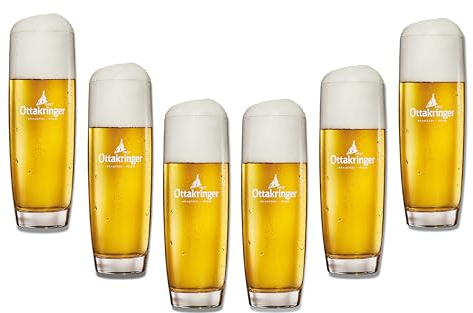 Kalea Ottakringer Verkostungsgläser | 6 x 0,33 l | Perfektes Glas für Bier | Geschenk für Männer und Frauen