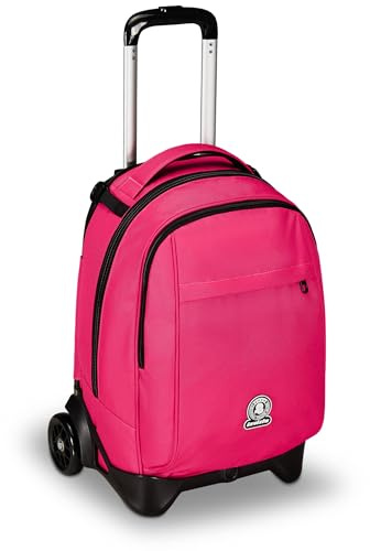 Invicta Trolley Scuola New Tech Solid, Rosa, 3 in 1, Zaino con Carrello Sganciabile, Multi tasche, Maxi Capienrte, Scuola, Viaggio e Tempo Libero, Ragazzi