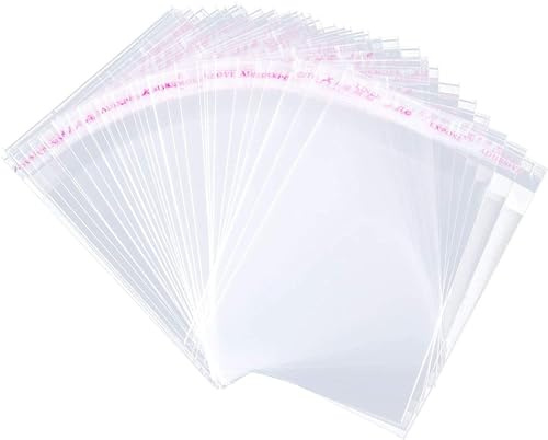 Pack of 100 Cellophane Bags - Self Seal Clear Adhesive Plastic Bags for Cookies, Sweets, Gifts, Jewellery, Soap, Chocolates (3x5 inch)