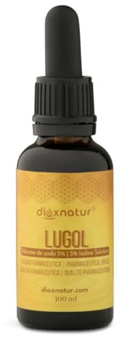 DIOXNATUR® Solución de Lugol 5% Calidad Farmacéutica 100ml | Gotas de Yodo Líquido y Yoduro de Potasio con Pipeta Dosificadora Precisa