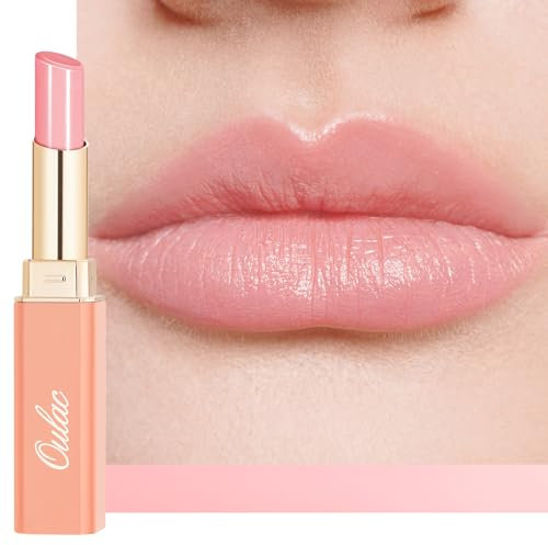 Oulac Barra de Labios Nutritiva Rosa, Nutre y Suaviza, Textura Cremosa e Hidratante, Cuidado Hidratante, Bálsamo Labial con Color, Hidrata y Rellena Los Labios secos,Vegan 22 Peachy Keen