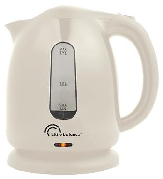 LITTLE BALANCE 8826 Happy Bouilloire, Bouilloire électrique, 1,7 L, Base 360°, Arrêt automatique, Filtre anticalcaire amovible, 2200 W, Ivoire