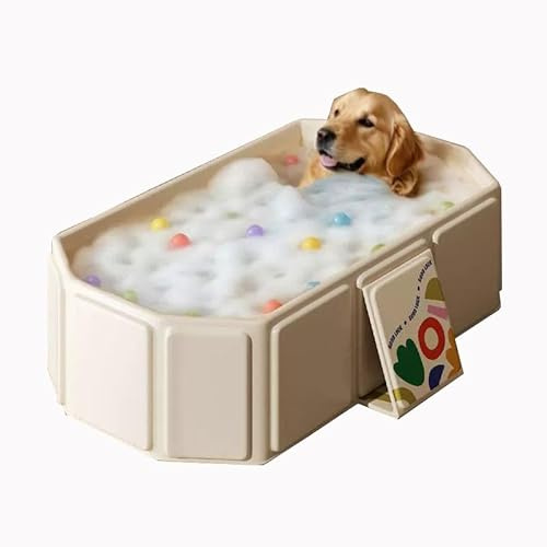 Dsejynxx Piscina per Cani Rigida Piscina per Cani, Antiscivolo Resistente Vasca da Bagno Pieghevole Vasca per Cani Piccoli Grandi Animali Domestici Gatti