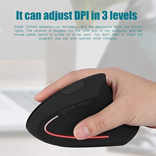 EIMSOAH Mouse Verticale Ergonomico per Mancini, Ottico Wireless da 2,4 GHz per PC, Computer Portatile, 6 Pulsanti Programmabili, per Mancini