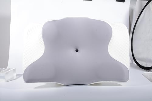 DEUKNICE Almohada ortopédica de espuma viscoelástica, almohada cervical ortopédica, almohada reposacabezas ergonómica para dormir de lado, comodidad óptima para dolores de cuello y hombros, gris