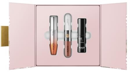 KIKO Milano Threads Of Time Beauty Icons Make Up Kit, Make-Up-Geschenkset: Mascara, Blush-Stick Und 2-In-1-Lippenstift Und Lipgloss
