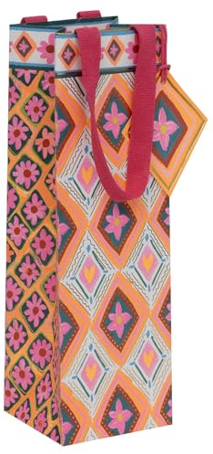 Glick Bottle Gift Bag - Floral Fusion Design - 110 x 340 x 100mm