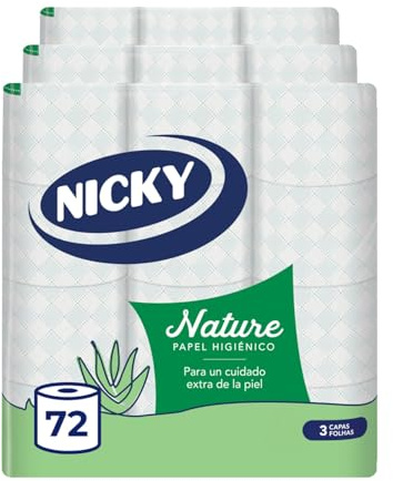 Nicky Nature Hygieniskt papper, 72 Rullar 3 Lager