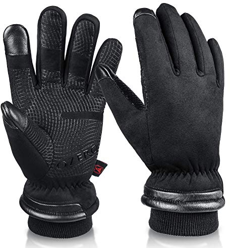 OZERO Wasserdicht Herren Winterhandschuhe Touchscreen Skihandschuhe Motorradhandschuhe Schwarz