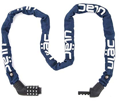 ULAC Street Fighter Neo Chain Lock Combo, Resettable 4-Digit Combination Anti-Theft Bicycle Lock (Navy)