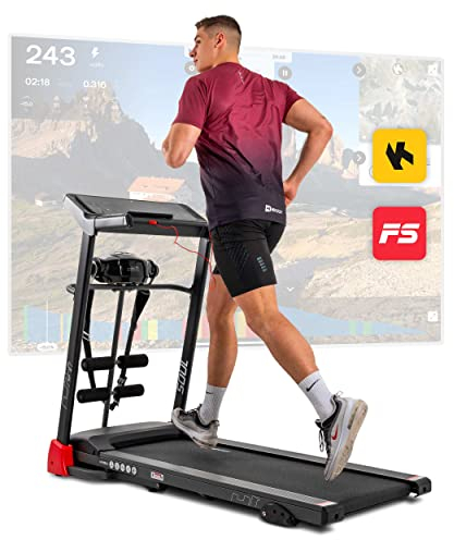Hop-Sport - Elektrisches Laufband Soul mit Massagegerät, Trainingscomputer & Bluetooth, Klappbar, Fitnessgeräte für Zuhause, 14 km/h Höchstgeschwindigkeit, Max. Belastbarkeit 130 kg