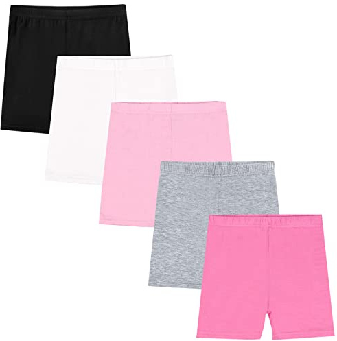 KEREDA Pantalones cortos para niña de 2 a 10 años, 5 pares, 5 Pares Multicolor, 7-8 Años