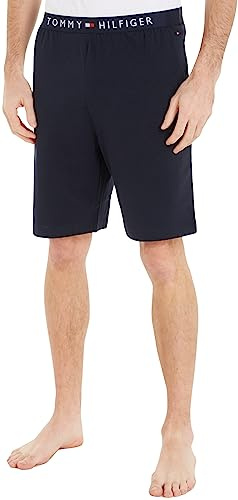 Tommy Hilfiger Uomo Pantaloncini in Felpa Jersey Short Corti, Blu (Desert Sky), S