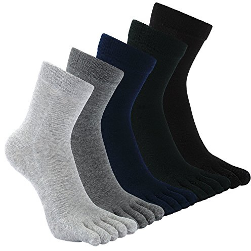 PUTUO Calzini Dita Separate da Uomo: Calze 5 Dita Uomo Calzini Sportivi Running Lunghe in Cotone taglia 47 48 49 50 Multicolore 5 paia