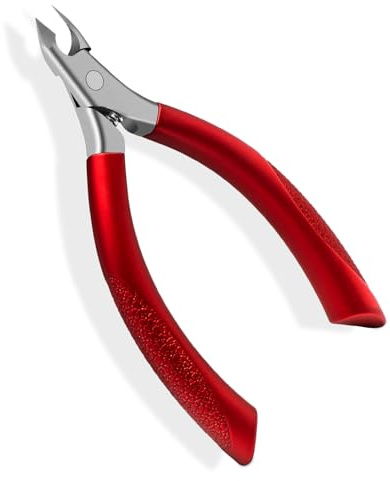 Diesisa Cuticle Trimmer, Extremely Sharp,Cuticle Clippers for Nails with Silicone Handle, Non-Slip,Professional Steel Cuticle Cutter,Trimmer Dead Skin Remover Stainless Cuticle Remover Tool-Rose Red