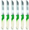 vienberg Solingen Tafelmesser | 6 Stück | Made in Germany | Edelstahl Gemüsemesser Allzweckmesser Allesschneider | Wellenschliff | Obstmesser Küchenmesser (Grün)