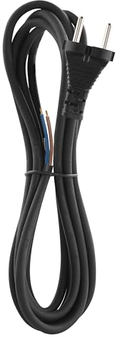 EMOS Cavo di collegamento in gomma, 3 m, cavo di alimentazione, cavo di collegamento, cavo di collegamento Schuko, 2 x 1,0 mm2, gomma H07RN-F, in neoprene, nero