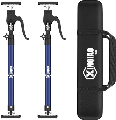 XINQIAO Third Hand Tool Support System, Premium Steel Support Rod with 154 LBS Capacity for Cabinet Jack, Drywall Jack& Cargo Bars, 23.6 IN to 45.3 IN Long, Blue, 2 PC