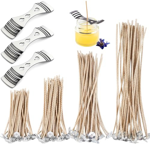 Richunie 120 Piezas Mechas Velas, 8-10-15-20CM Mecha Vela para Velas Gruesas, Fabricación de Velas, Bricolaje de Velas