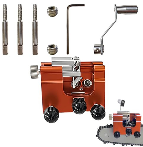 Chainsaw Sharpener Jig Kit with 3 Sharpening Shanks, Chain Saw Sharpener Tool with Guide, Universal Chainsaw Sharpening Kit, Quick Blade Sharpening, Portable Handheld Design, No Power Tools Needed