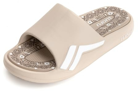 CLEIKS Ciabatte Donna Estive Sandali Estivi Piattaforma 3cm Pantofole da Bagno per Casa Mare e Vacanza (Khaki, 40 EU, SD9071)