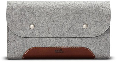 Pack & Smooch Kabeltasche Filz Grau/Hellbraun Handmade